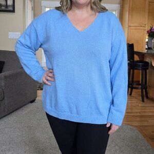 Powder Blue sz XXL V Neck long sleeve comfy sweater